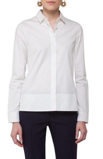 Women's Akris Punto Handkerchief Hem Cotton Blouse - White