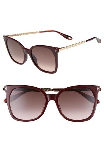 Women's Givenchy 54mm Square Sunglasses - Red
