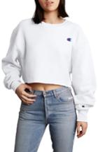 Women's Champion Crop Reverse Weave Sweatshirt - White