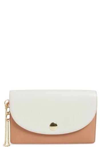 Diane Von Furstenberg Convertible Leather Saddle Clutch - Ivory