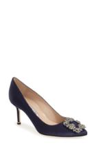 Women's Manolo Blahnik 'hangisi' Pointy Toe Pump Us / 38eu - Blue