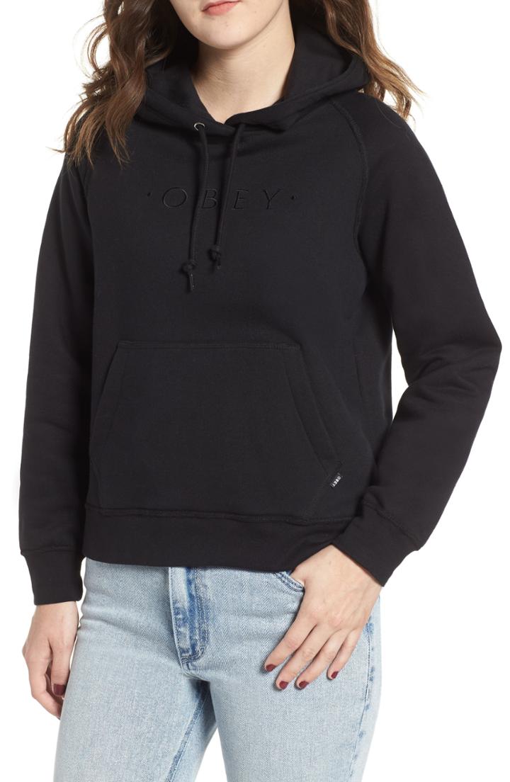 Women's Obey Annie Logo Cotton Blend Hoodie