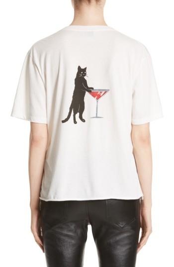 Women's Saint Laurent Tee Party Kitty Graphic Tee