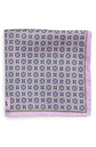 Men's Robert Talbott Medallion Silk Pocket Square, Size - Purple