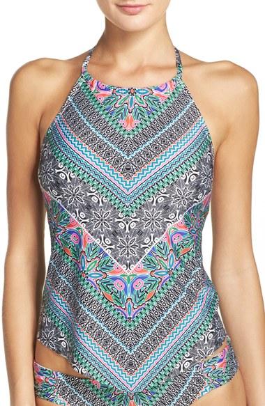 Women's Laundry By Shelli Segal Bohemian High Neck Tankini Top