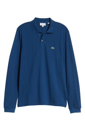Men's Lacoste Classic Fit Long Sleeve Pique Polo (xxl) - Blue