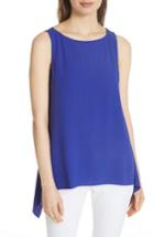 Women's Eileen Fisher Wrap Back Silk Tank, Size - Blue