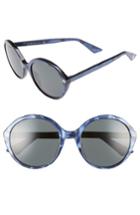 Women's Gucci 54mm Round Sunglasses - Pearl Blue/ Grey
