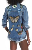 Women's Afrm Eloise Embroidered Denim Jacket - Blue