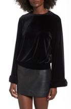 Women's Leith Velvet Top, Size - Black