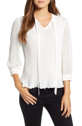 Women's Everleigh Tie Neck Pleated Top - Ivory