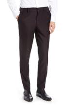 Men's Topman Bicester Skinny Fit Suit Pants 32 - Burgundy