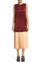 Women's Toga Mock Two-piece Satin Dress Us / 38 Fr - Burgundy