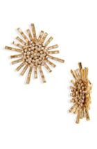 Women's Oscar De La Renta Crystal Flower Earrings
