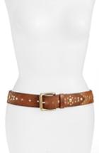 Women's Frye Studded Leather Belt - Brown