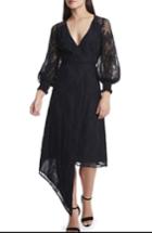 Women's Afrm Amalfi Lantern Midi Wrap Dress - Black