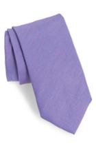 Men's David Donahue Solid Linen & Silk Tie, Size - Blue