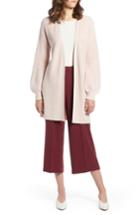 Women's Halogen Long Blouson Sleeve Cardigan - Pink
