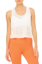 Women's Alo Hollow Perforated Crop Tank - White