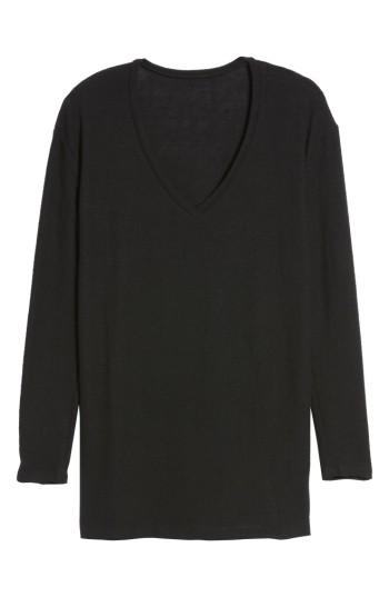 Women's Bp. V-neck Long Sleeve Sweater - Black