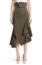 Women's Monse Twill Ruffle Hem Skirt - Green