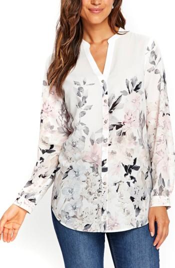 Women's Wallis Pretty Neutral Floral Print Shirt