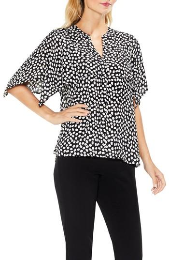 Women's Vince Camuto Cape Overlay Flutter Top - Black