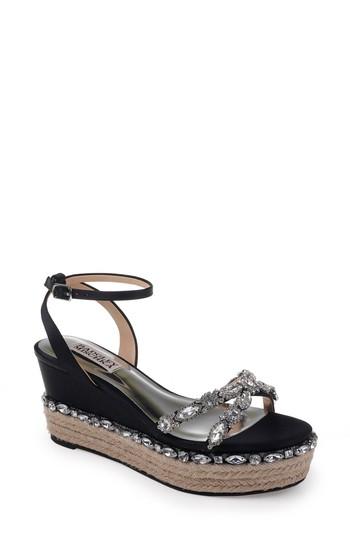 Women's Badgley Mischka Silvie Espadrille Wedge M - Black