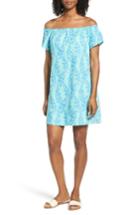 Women's Vineyard Vines Palm Print Off The Shoulder Shift Dress