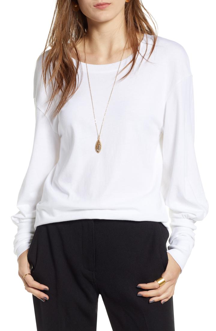 Women's Treasure & Bond Blouson Sleeve Tee - White