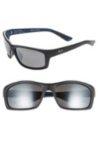 Men's Maui Jim Kanaio Coast 61mm Polarizedplus2 Sunglasses - Matte Black/white/blue