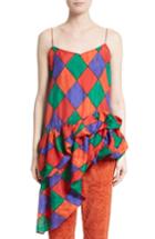 Women's Isa Arfen Fairy Asymmetrical Ruffle Silk Top Us / 8 Uk - Orange