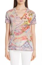 Women's Etro Paisley Print Stretch Jersey Tee Us / 38 It - Red
