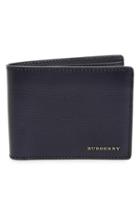 Men's Burberry 'new London' Calfskin Leather Bifold Wallet - Blue