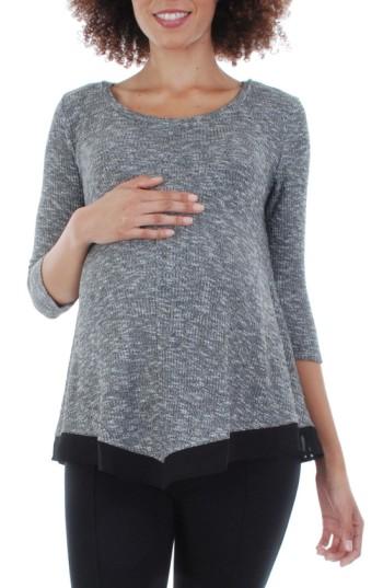 Women's Everly Grey Regina Maternity Swing Top - Black