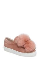 Women's Here / Now Audrey Genuine Fox Fur Slip-on Sneaker .5 M - Pink