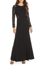 Women's Eliza J Embellished Lace Gown - Black
