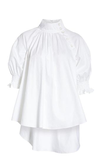 Women's Adam Lippes Cotton Poplin Smocked Blouse