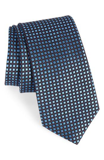 Men's Nordstrom Men's Shop Laguna Check Silk Tie, Size - Black