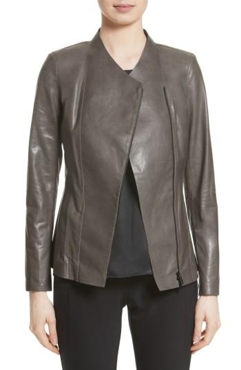 Women's Lafayette 148 New York Austin Perforated Lambskin Leather Jacket