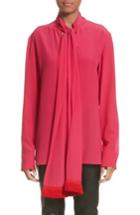 Women's Stella Mccartney Fringe Trim Tie Blouse Us / 42 It - Pink