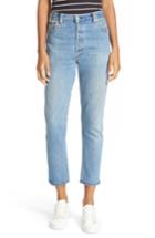 Women's Re/done Reconstructed High Waist Ankle Crop Jeans - Blue