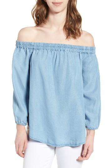 Women's Splendid Off The Shoulder Chambray Top - Blue