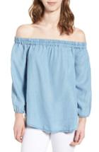 Women's Splendid Off The Shoulder Chambray Top - Blue