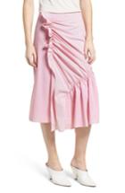 Women's Trouve Mixed Stripe Poplin A-line Skirt - Red