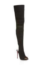 Women's Christian Louboutin Cheminetta Over The Knee Sock Sandal .5us / 35.5eu - Black