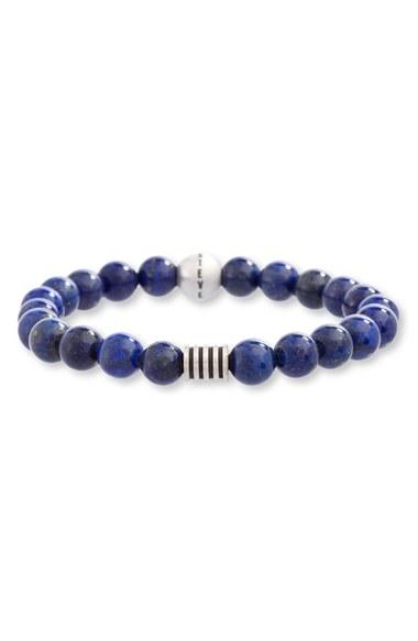 Men's Steve Madden Lapis Lazuli Bead Bracelet