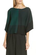 Women's Eileen Fisher Colorblock Tencel Lyocell Sweater - Green