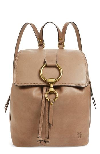 Frye Small Ilana Leather Backpack - Grey