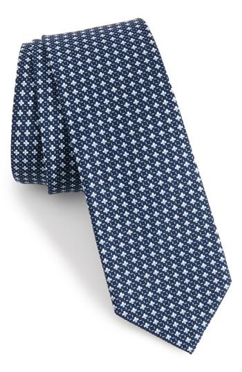 Men's 1901 Regent Neat Coton Skinny Tie, Size - Black